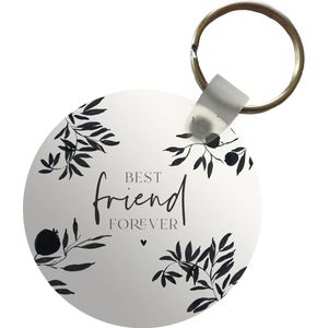 Sleutelhanger - BFF - Best friend forever - Vriendschap - Quotes - Spreuken - Plastic - Rond - Uitdeelcadeautjes