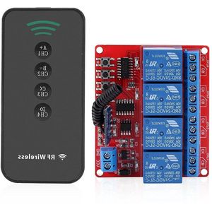 Leren Draadloze Afstandsbediening Schakelaar - Relais Ontvanger 4 Sleutel RF Zender 433MHz Kit
