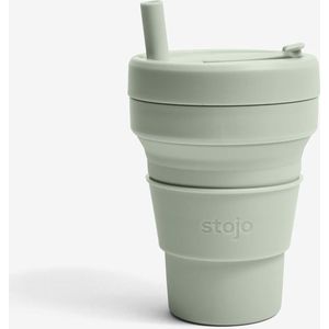 Stojo - Junior Cup - met Rietje - 250 ml - Herbruikbaar - Opvouwbaar - Sage