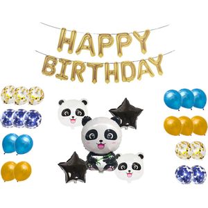 Loha-party®Panda Thema Ballonset-Dierenballon- Folieballonnen-papier confetti ballonnen-Verjaardag decoratie-feestversiering-feestartekel-Cadeaudecoratie-Dierentuin-Jungle-Bosvriendem-29 stuks