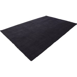 Lalee Velutto - Hoogpolig- zacht- glimmend- velvet- effen- karpet- shaggy- 80x150 cm grafiet antraciet