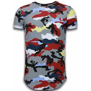 Known Camouflage T-shirt - Long Fit Shirt Army - Bordeaux