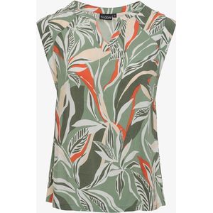 TwoDay dames top met bladeren print groen - Maat S