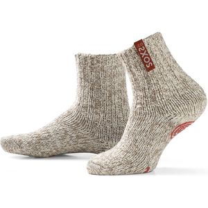 SOXS® Wollen sokken | SOX3560 | Beige | Kuithoogte | Maat 30-34 | Antislip | Caramel Swirl label