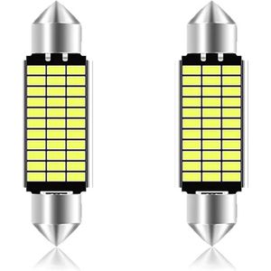 LED Auto Festoon 3W 12V - Kenteken/Interieur Lamp - C5W 41mm - Zilver - Per 2 stuks