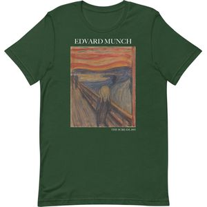 Edvard Munch 'De Schreeuw' (""The Scream"") Beroemd Schilderij T-Shirt | Unisex Klassiek Kunst T-shirt | Leaf | L