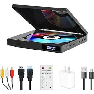 DVD speler met HDMI - DVD speler met HDMI aansluiting - DVD speler HDMI - DVD speler portable - Zwart - 0,31kg