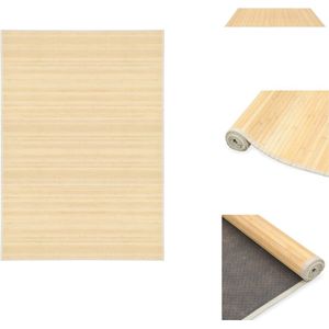 vidaXL Bamboe Tapijt - Naturel - 160 x 230 cm - Met anti-slip onderkant - Vloerkleed