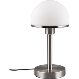 LED Tafellamp - Tafelverlichting - Trion Toas - E27 Fitting - Rond - Mat Nikkel - Metaal