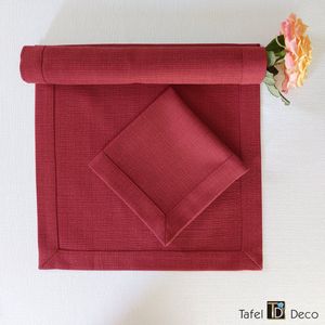 Tafel-Deco servet Jola bordeaux rood set van 6