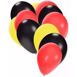 Ballonnen zwart/geel/rood 30 stuks