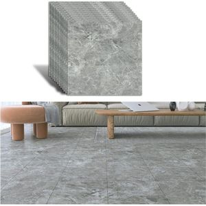 Tapijttegels PVC zelfklevend vloer - marmer grijs - badkamer keuken garage - waterdicht - 15 mm - 30 x 30 cm - 12 stuks Tapijttegels