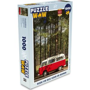Puzzel Bus - Bomen - Rood - Legpuzzel - Puzzel 1000 stukjes volwassenen