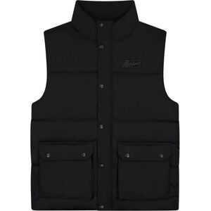 Malelions Crinkle Padded Vest Black