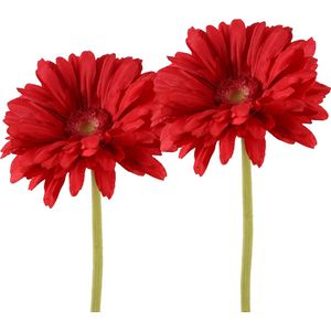 Viv! Home Luxuries Gerbera - 2 stuks - zijden bloem - rood