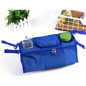 Organizer kinderwagen - Bekerhouder - Flessenhouder - Luiertas kinderwagen - Universeel - Buggy organizer - Fleshouder - Blauw