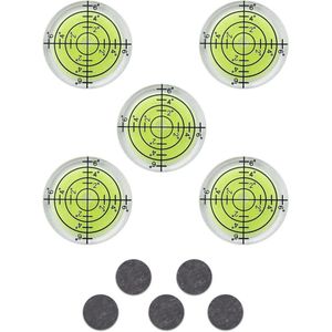 Precisiewaterpas Ø 32 mm - 5 Stuks met Zelfklevende Magneten voor Camping en Camper