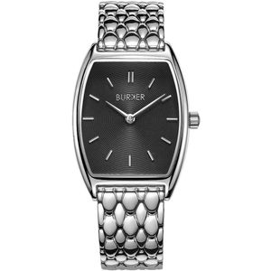BURKER Grace Dames Horloge - Zilver Zwart - Schakelband - Waterdicht - 25 mm