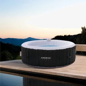 GURU Opblaasbare Whirlpool Rome – 2400W | 208x208x65 cm | Voor 6 Personen (4 Volw. + 2 Kinderen) | 130 Massagejets | Verwarming tot 40°C | Binnen & Buiten Spa | Inclusief Accessoires & Afdekking