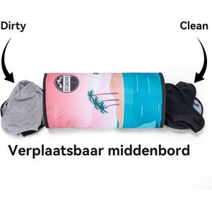Reismonkey Packing cubes Clean & Dirty Island - Ondergoed organizer - BH organizer - Sokken organizer - Bagage organizers reizen - Verschuifbaar middenstuk - Travel organizers - Water en vuilafstotend - Sterke ritsen