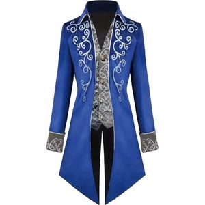 Halloween Kostuum - Halloween Outfit - Volwassenen - Piraat - Jas - Steampunk - Blauw - Maat XXXL - Costume - Carnaval - Carnavalskleding - Dames & Heren