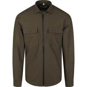 Suitable - Jacket Shirt Donkergroen - Heren - Maat S - Modern-fit