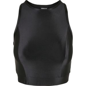 Urban Classics Damen Ladies Cropped Shiny Top Black-XS