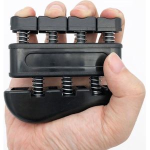 Vinger exerciser - Vingertrainer - Hand sterkte workout - Polstrainer - Handtrainer grip - Voor gitaar bas piano keyboard spelers - Oefenen handknijper - Medium tension gewicht - Zwart