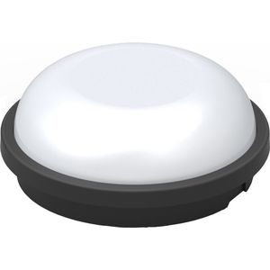LED Plafondlamp - Badkamerlamp - Opbouw Rond - Waterdicht IP65 - Helder/Koud Wit 6400K - Mat Zwart Kunststof