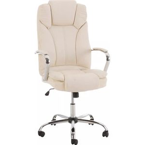In And OutdoorMatch Bureaustoel Dante - Crème - Op wielen - Kunstleer - Ergonomische bureaustoel - Voor volwassenen - Hoogte verstelbaar 45-55cm
