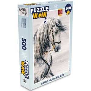 Puzzel Paard - Goud - Halster - Legpuzzel - Puzzel 500 stukjes