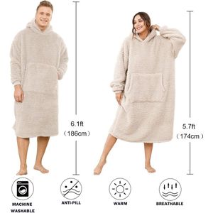Unisex oversized draagbare deken hoodie voor vrouwen mannen