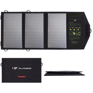 Opvouwbaar Zonnepaneel - 21W - Flexibel Zonnepaneel - Zonnepaneel Draagbaar - Zonnepaneel Camper - Monokristallijn Zonnepaneel - 5V - Daglichtpaneel - Waterdicht Zonnepaneel - Zwart