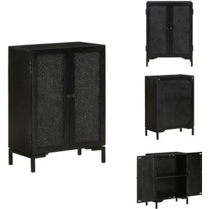 vidaXL Dressoir - Dressoirs - Kast - Dressoirkast - Dressoir 55x30x77 cm massief mangohout en ijzer zwart