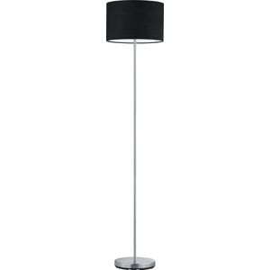 LED Vloerlamp - Trion Hotia - E27 Fitting - Rond - Mat Zwart - Aluminium