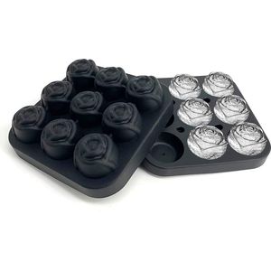 Ronde silicone ijsblokjesvorm met deksel - 9 stuks voor cocktails en whisky