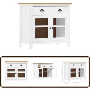 vidaXL Dressoir Hill Range 90x40x80 cm massief grenenhout wit