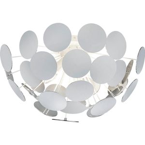 LED Plafondlamp - Plafondverlichting - Torna Discon - E14 Fitting - 3-lichts - Rond - Mat Wit Aluminium