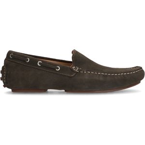 Manfield - Heren - Groene suède loafers - Maat 46