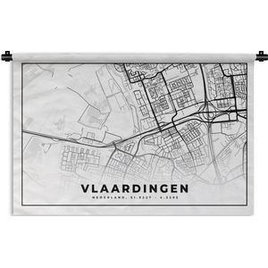 Wandkleed - Wanddoek - Kaart - Vlaardingen - Nederland - 180x120 cm - Wandtapijt