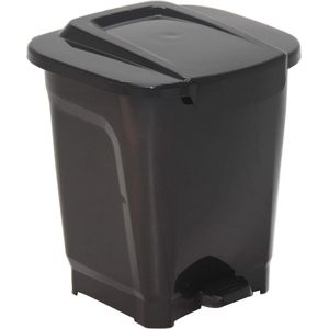 15 Liter Kunststof Pedaalemmer - Zwart - Hygienisch en Modern Design