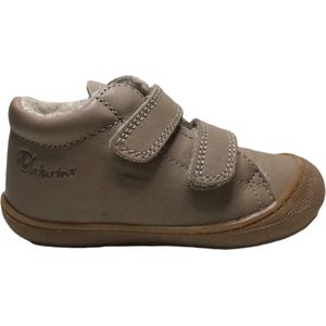 Naturino velcro's bumper warme effen lederen sneakers Cocoon taupe  mt 23