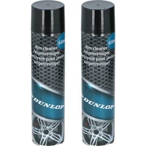 Dunlop Auto velgenreiniger schoonmaak spray - 2x - bus van 650 ml - auto accessoires - poetsen