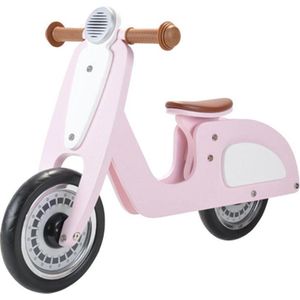 Bandits & Angels Italian Rider Loopfiets Hout Roze vanaf 2 jaar - Voor Meisjes - Houten Loop Fiets Roze - Ride-On Retro Scooter - Tweewieler - Geluidsarme Wielen - Verstelbaar Zadel