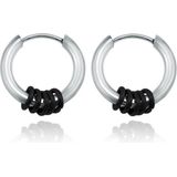 Stalen oorringen Flexible Rings-Zwart