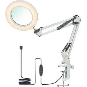 Dimbare loeplamp met LED verlichting en zwenkarm voor vergroting