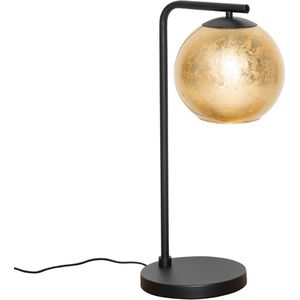 QAZQA bert - Design Tafellamp - 1 lichts - H 53 cm - Zwart Goud - Woonkamer | Slaapkamer | Keuken