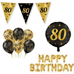 Classy Party 80 jaar verjaardag versiering pakket M