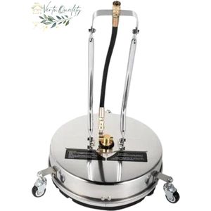 VirtuQuality® Terrasreiniger - Oppervlaktereiniger - Dekreiniger - Terrasreinigers - Hogedrukreiniger - RVS - 45Cm Breed - 270 Bar