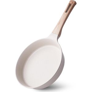 Inductie Antiaanbakpan 28 cm - Geschikt voor alle warmtebronnen - Beige - Graniet